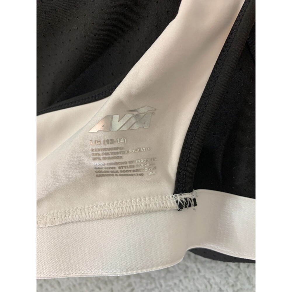 Women's Avia Athletic Top Sports Bra Large (L) 12-14 Black White - Picture 3 of 7